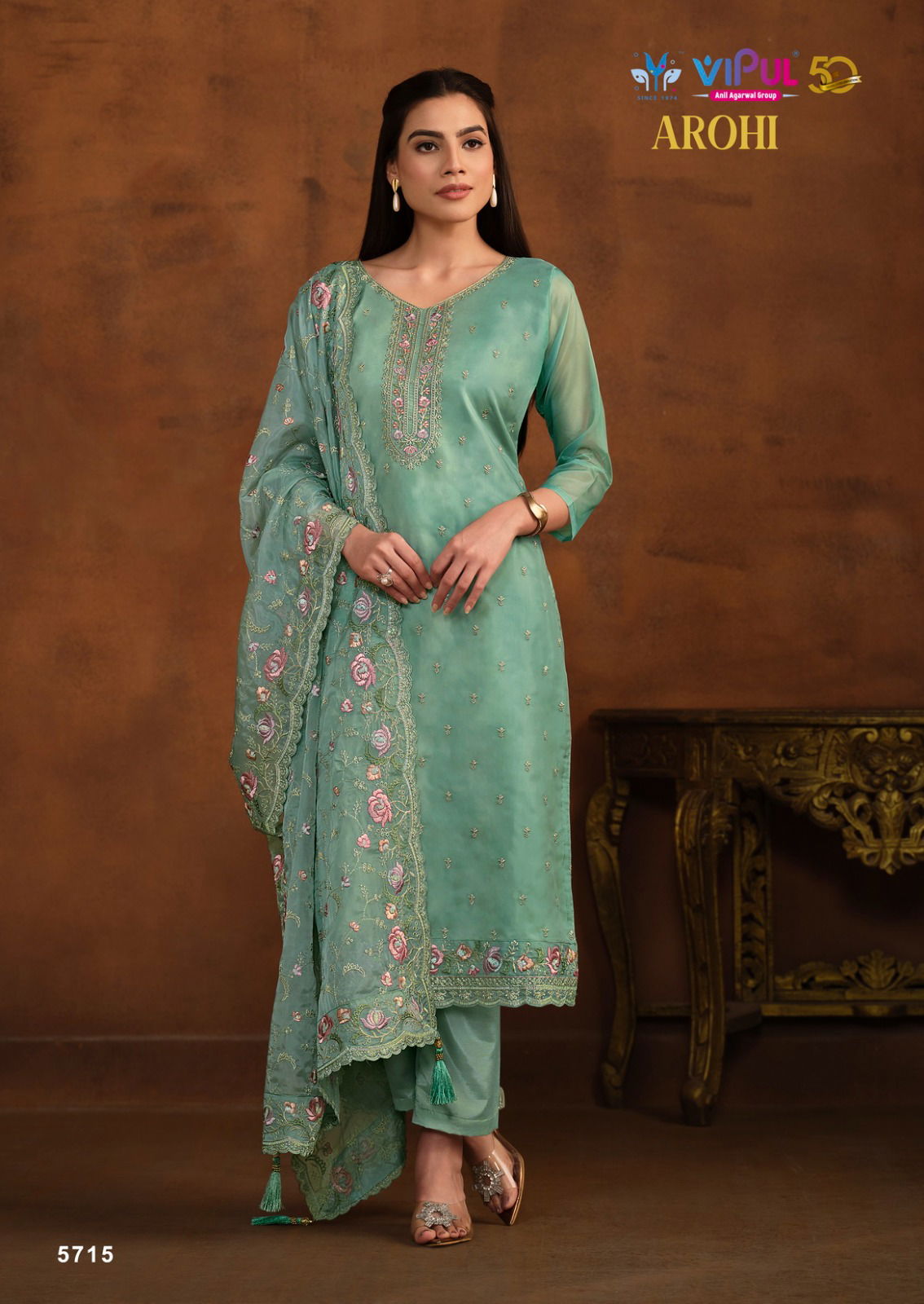 Arohi By Vipul Organza Embroidery Salwar Kameez Wholesale Price In Surat